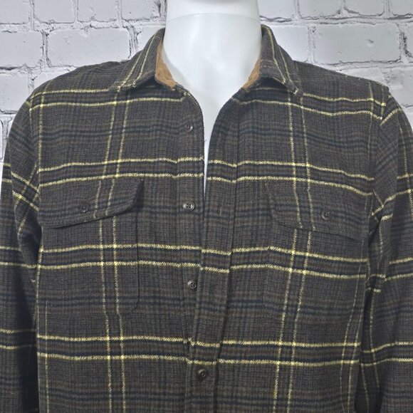Lucky Brand Brown Plaid Wool Blend Workshirt, Men's Medium - Picture 1 of 9